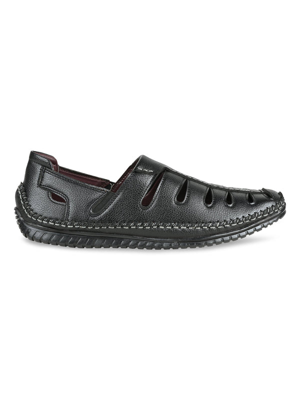 Regal Black Men Fisherman Sandals