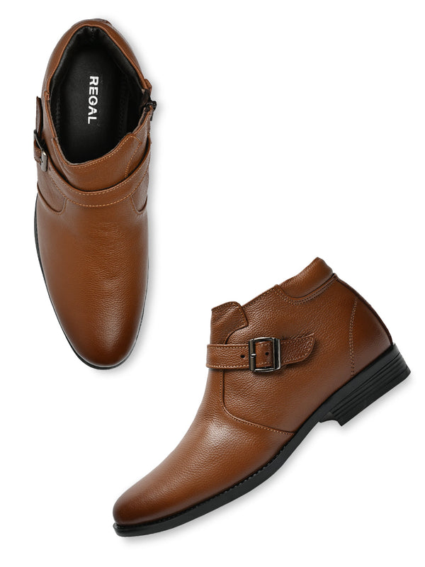 Regal Tan Men Leather Boots