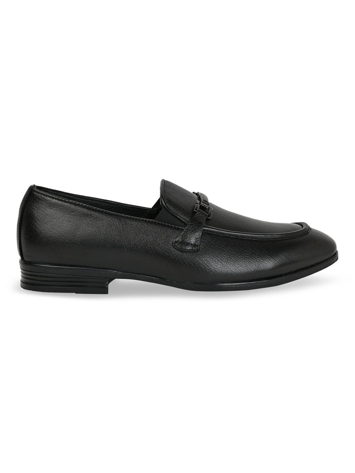 Regal Black Men Leather Formal Slip Ons