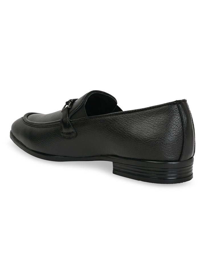 Regal Black Men Leather Formal Slip Ons