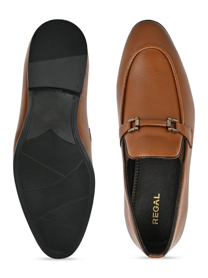 Regal Brown Men Leather Formal Slip Ons