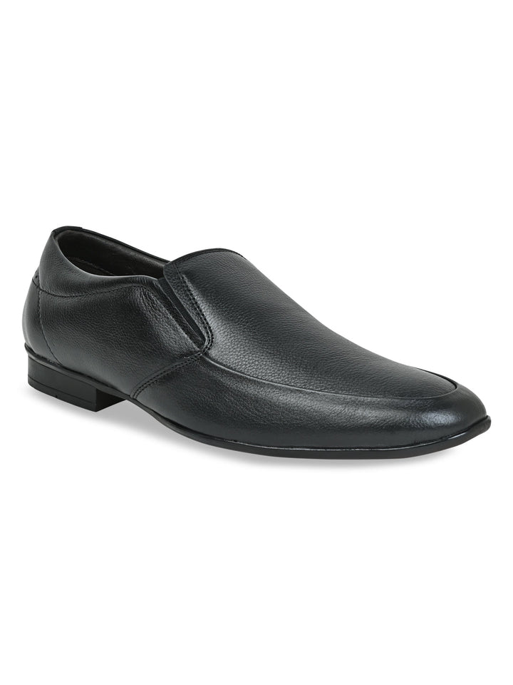 Regal Black Men Leather Slip Ons