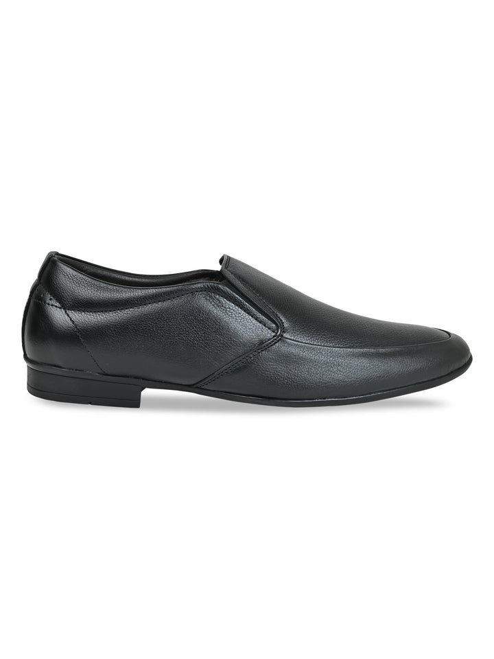 Regal Black Men Leather Slip Ons