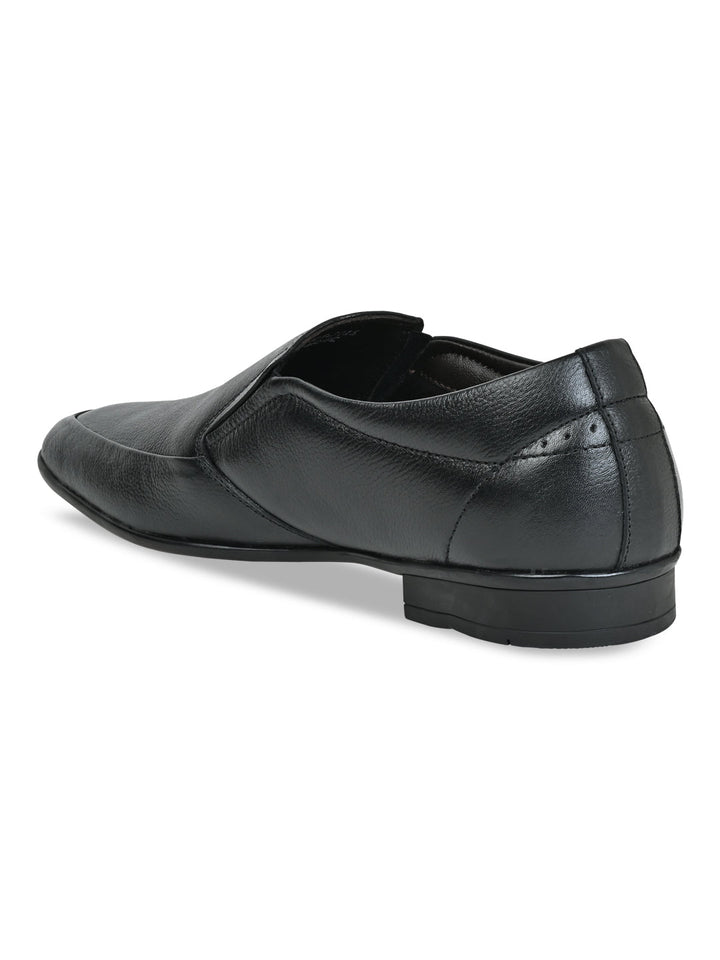 Regal Black Men Leather Slip Ons