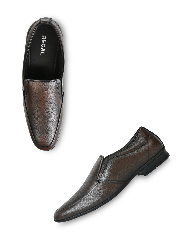 Regal Brown Men Leather Slip Ons