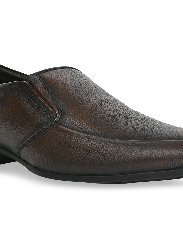Regal Brown Men Leather Slip Ons