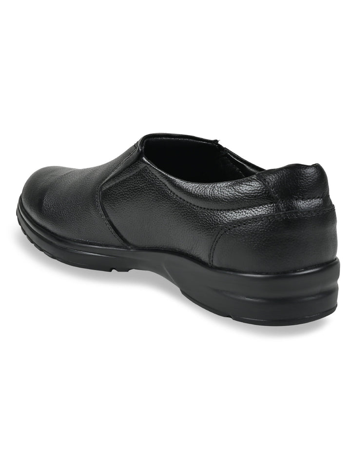 Regal Black Men Leather Slip Ons