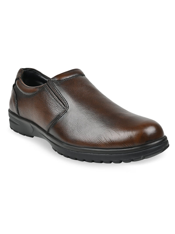 Regal Brown Men Leather Slip Ons
