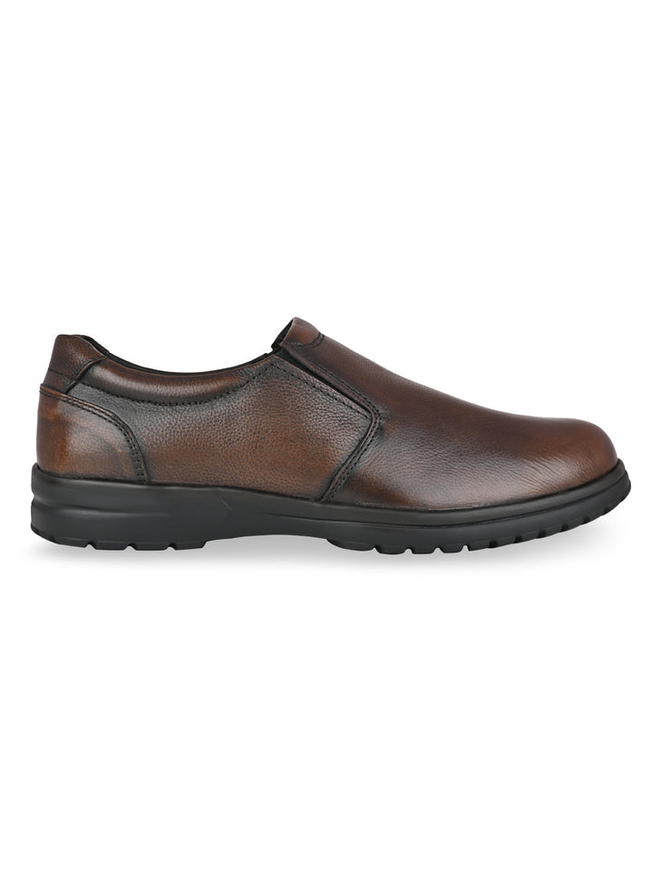 Regal Brown Men Leather Slip Ons