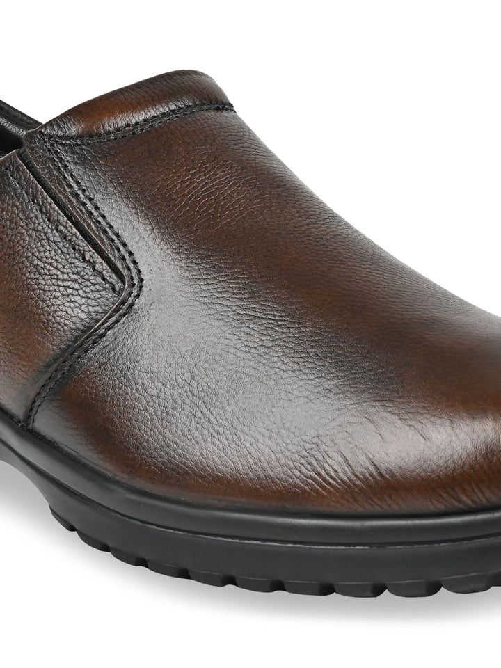 Regal Brown Men Leather Slip Ons