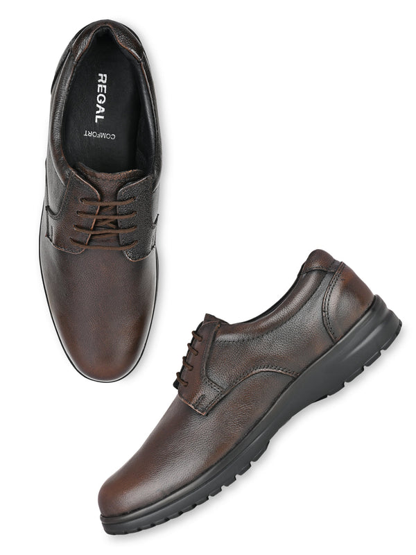 Regal Brown Men Leather Casual Lace Ups
