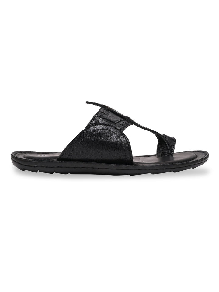 Regal Black Men Casual Leather Kolhapuris