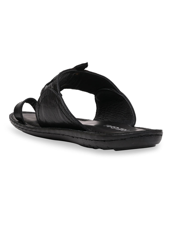 Regal Black Men Casual Leather Kolhapuris