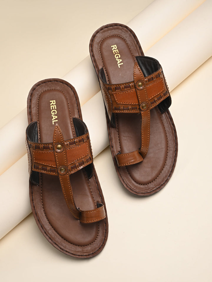 Regal Tan Men Casual Leather Kolhapuris