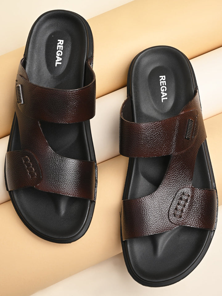 Regal Brown Men Casual Drymill Leather Sandals