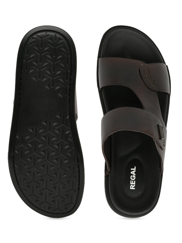 Regal Brown Men Casual Drymill Leather Sandals