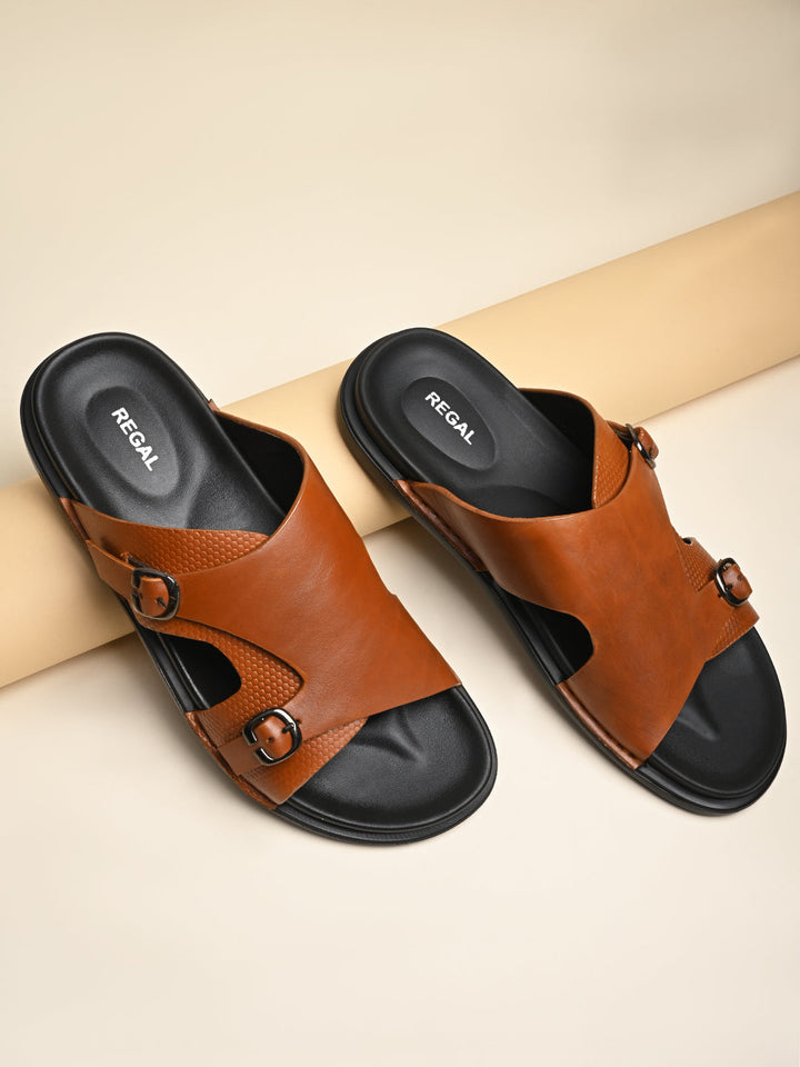 Regal Tan Men Casual Leather Sandals
