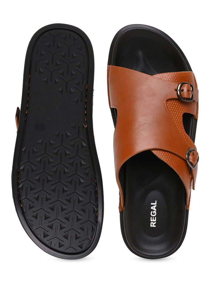 Regal Tan Men Casual Leather Sandals