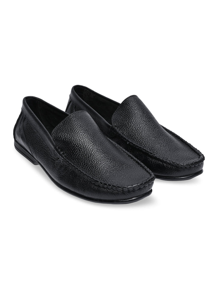 Regal Black Men Casual Leather Driving Loafers