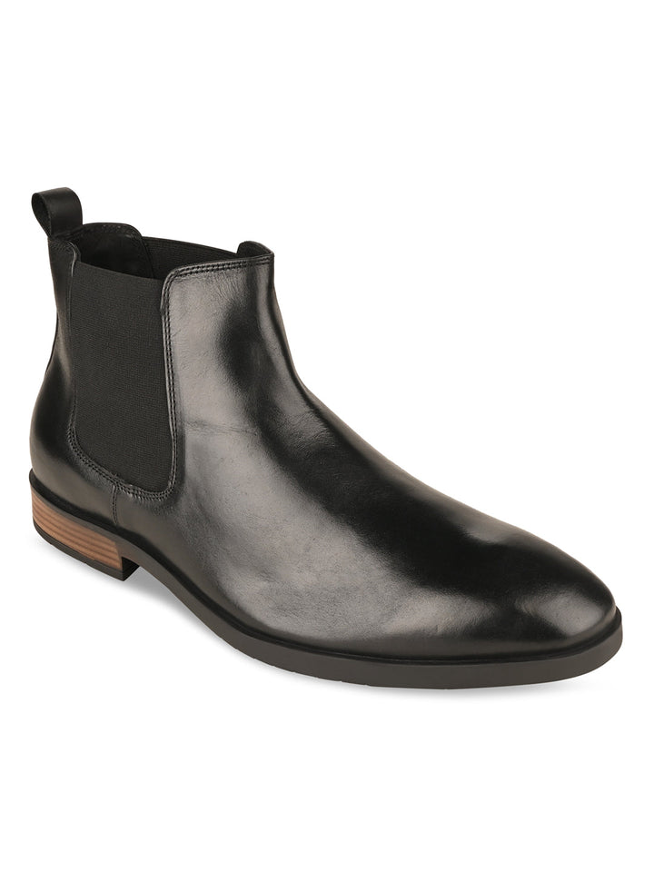 Imperio By Regal Black Men Leather Boots