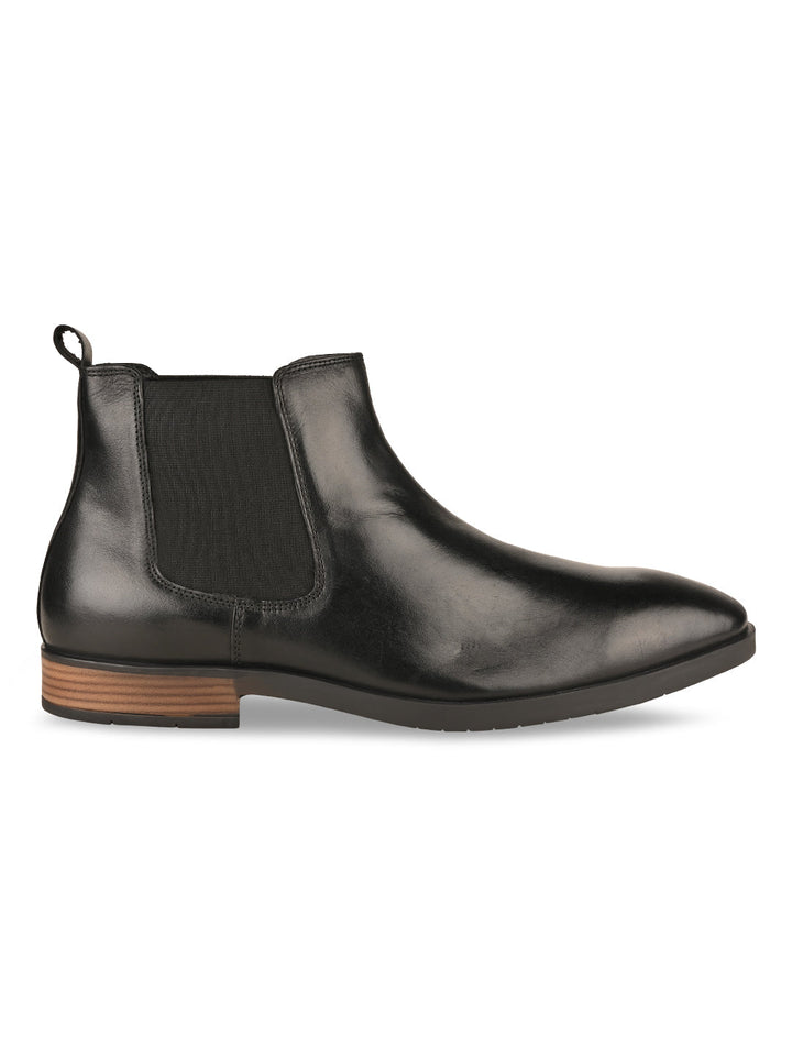Imperio By Regal Black Men Leather Boots