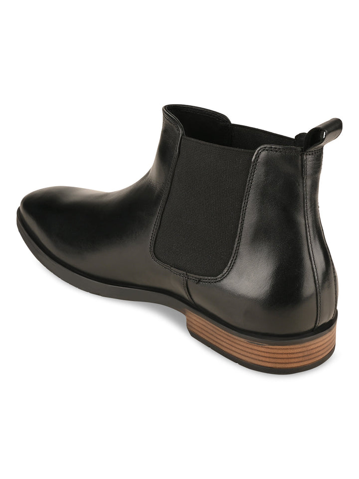 Imperio By Regal Black Men Leather Boots