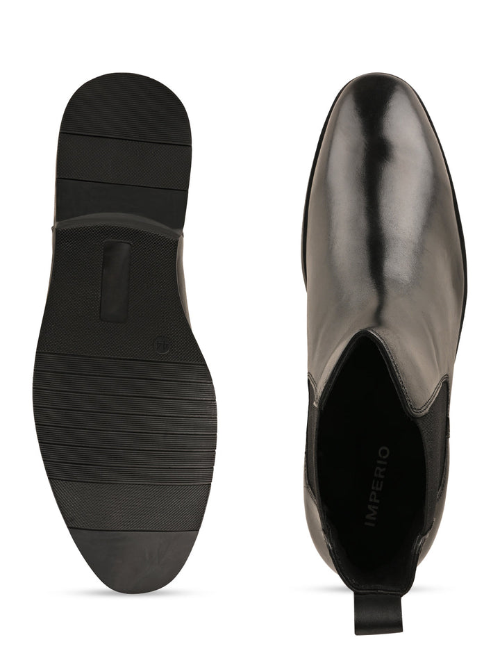 Imperio By Regal Black Men Leather Boots