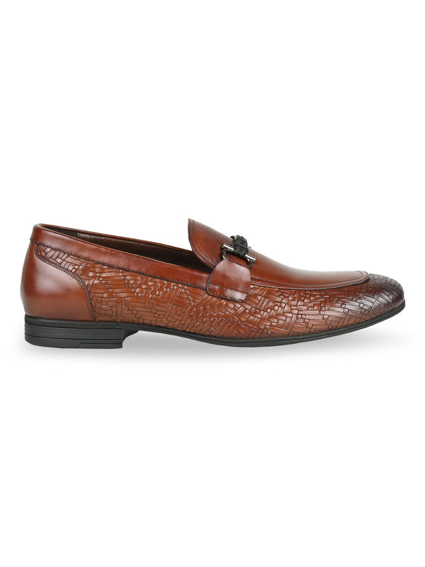Imperio By Regal Brown Men Textured Leather Formal Shoes