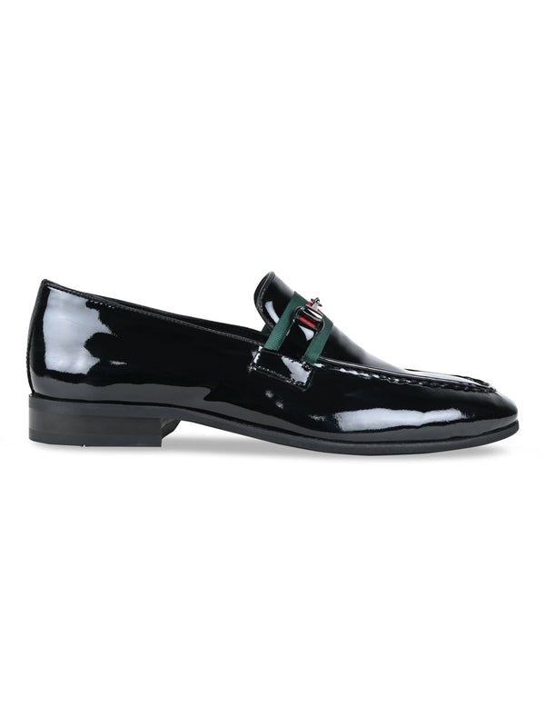 Imperio By Regal Black Men Patent Leather Slip Ons