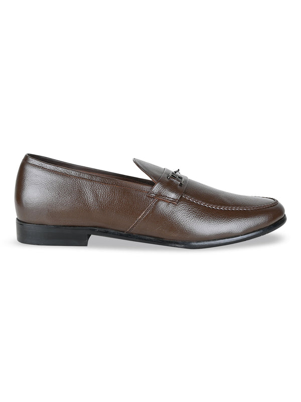Imperio By Regal Brown Men Formal Leather Buckled Slip Ons