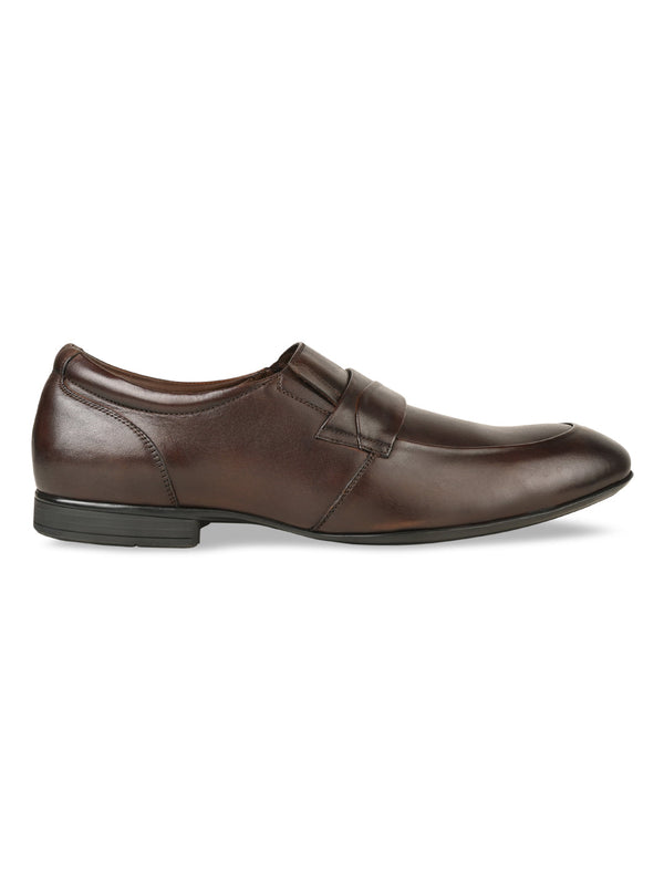 Imperio By Regal Brown Men Leather Formal Slip Ons