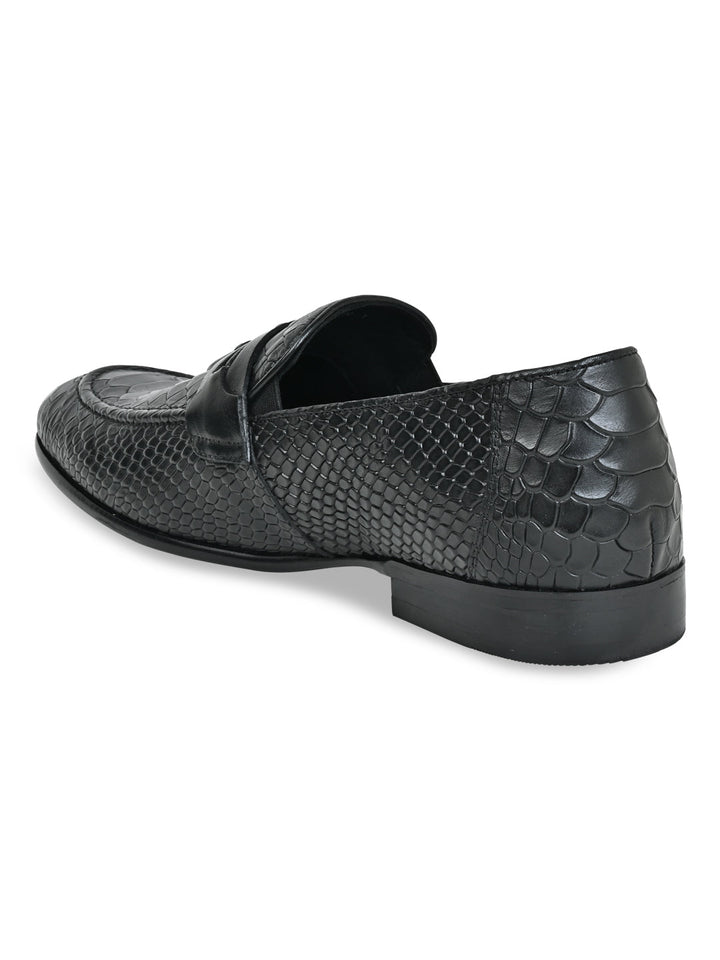 Imperio By Regal Black Men Formal Croco Leather Tassel Slip Ons