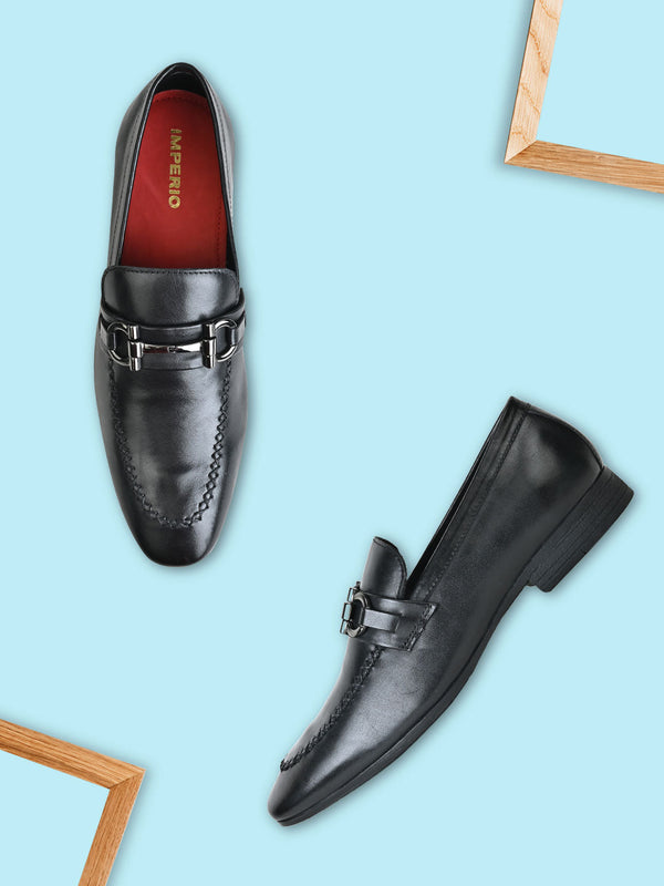 Black Men Formal Leather Buckled