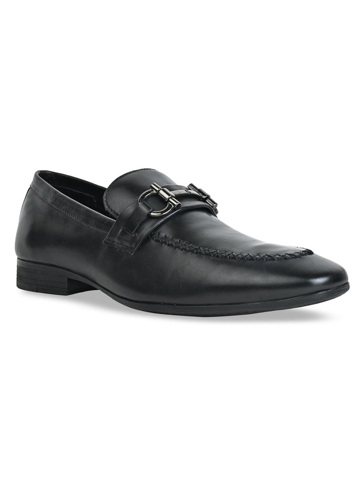 Imperio By Regal Black Men Formal Leather Buckled Slip Ons