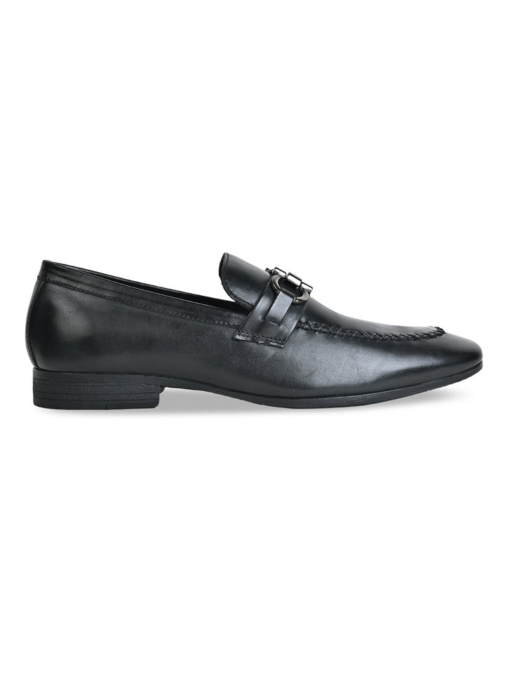 Imperio By Regal Black Men Formal Leather Buckled Slip Ons