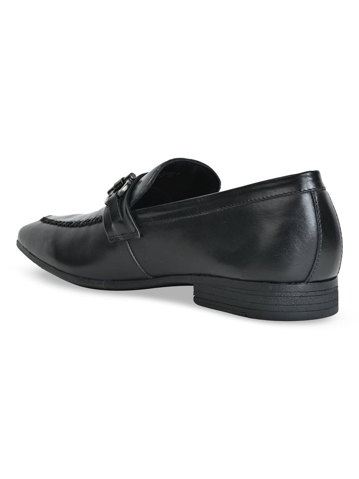 Imperio By Regal Black Men Formal Leather Buckled Slip Ons