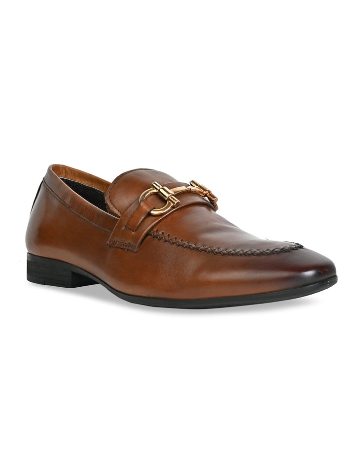 Imperio By Regal Tan Men Formal Leather Buckled Slip Ons