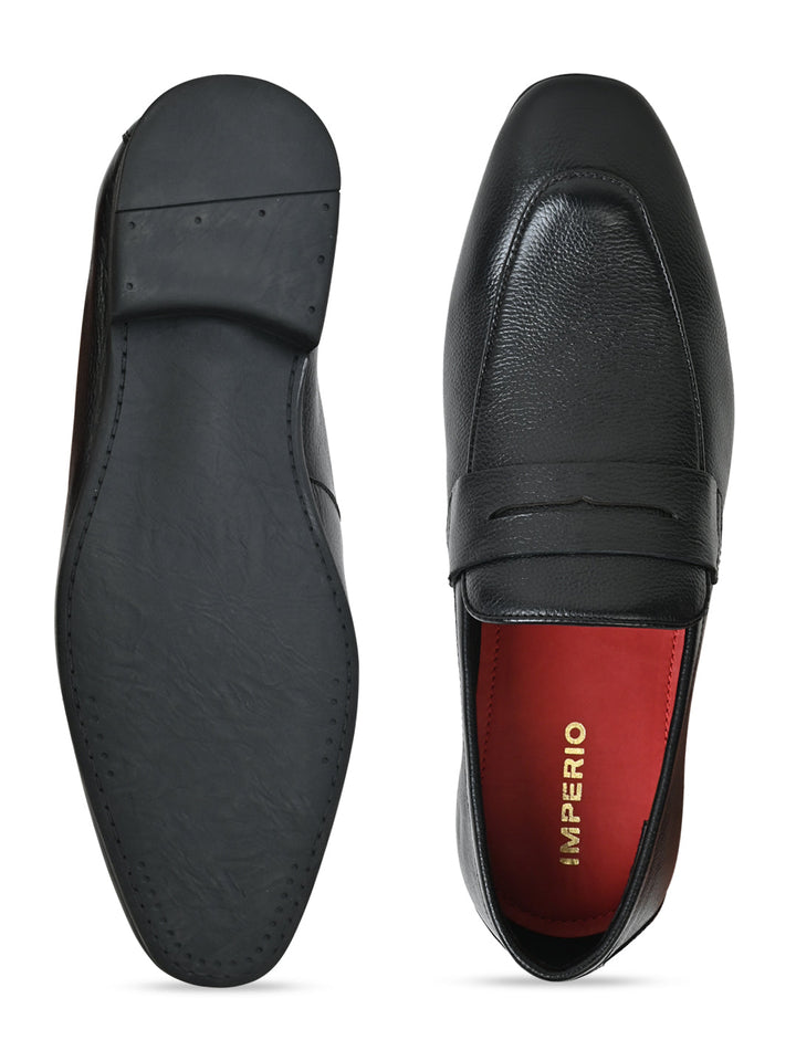 Imperio By Regal Black Men Formal Leather Saddle Slip Ons