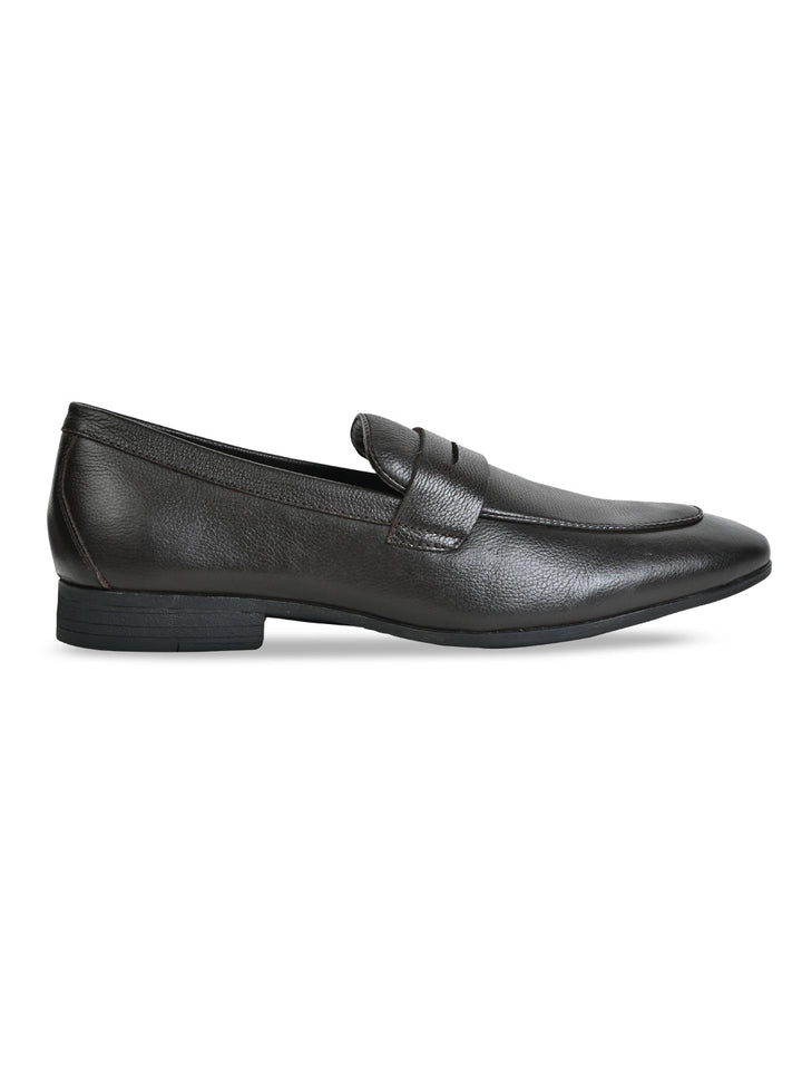Imperio By Regal Dark Tan Men Formal Leather Saddle Slip Ons
