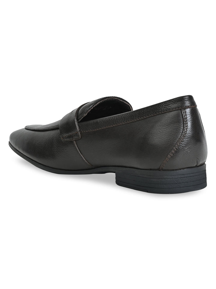 Imperio By Regal Dark Tan Men Formal Leather Saddle Slip Ons