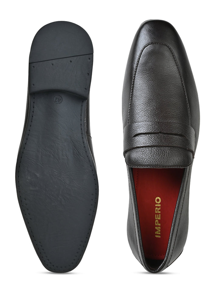 Imperio By Regal Dark Tan Men Formal Leather Saddle Slip Ons