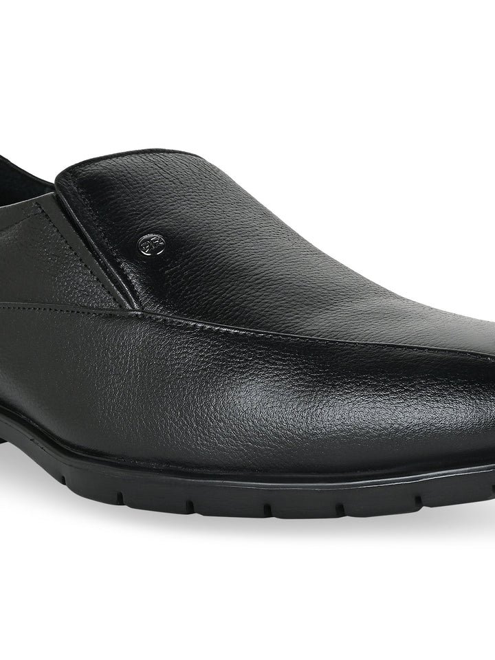 Imperio By Regal Black Men Classic Leather Slip Ons