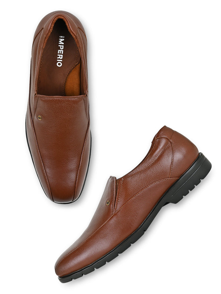 Imperio By Regal Brown Men Classic Leather Slip Ons