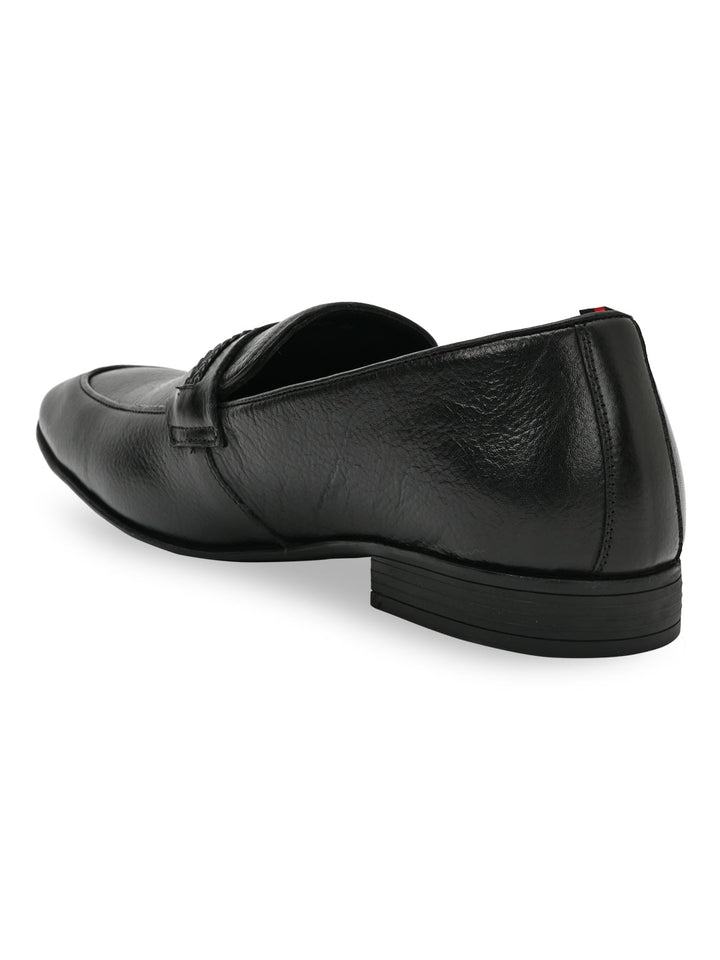 Imperio By Regal Black Men Formal Leather Buckled Slip Ons