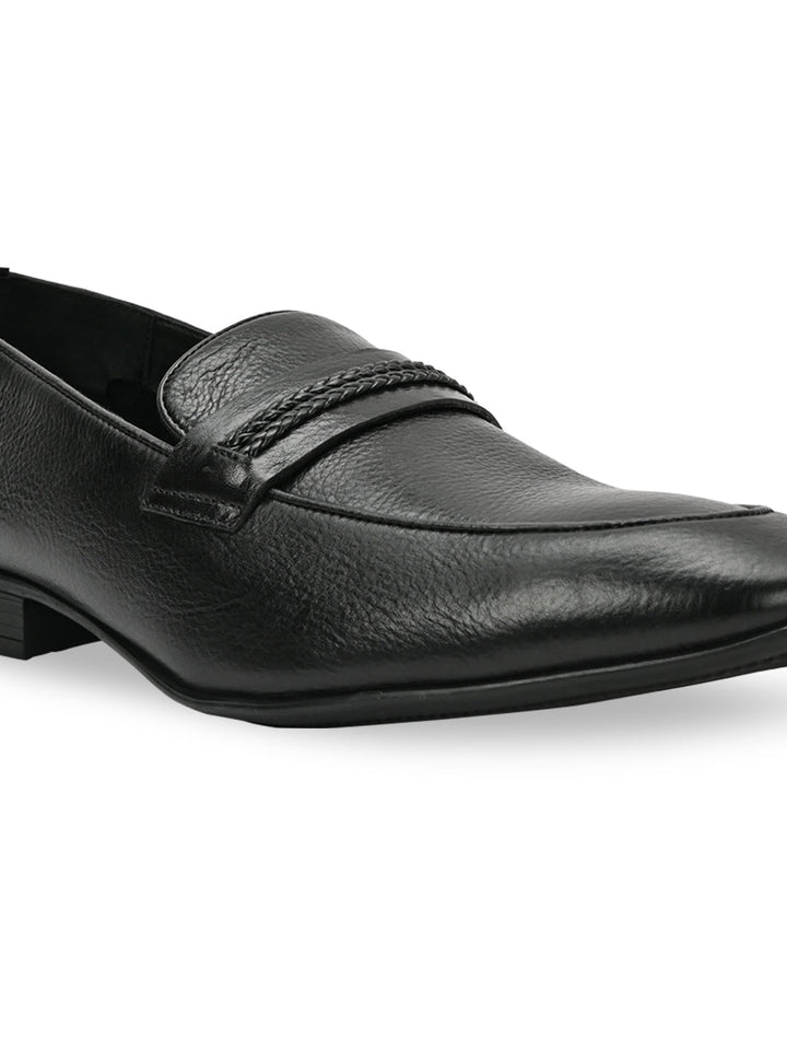 Imperio By Regal Black Men Formal Leather Buckled Slip Ons