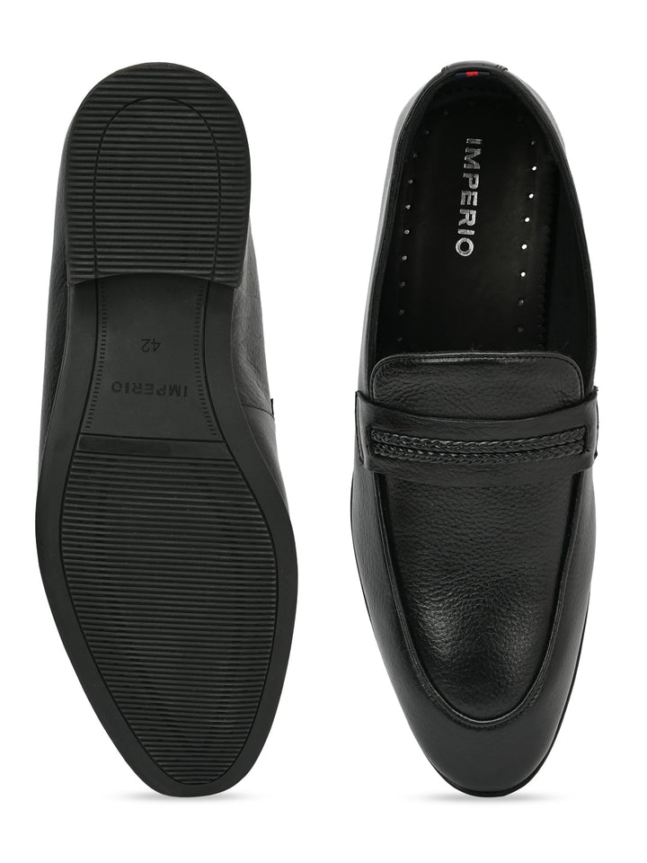 Imperio By Regal Black Men Formal Leather Buckled Slip Ons