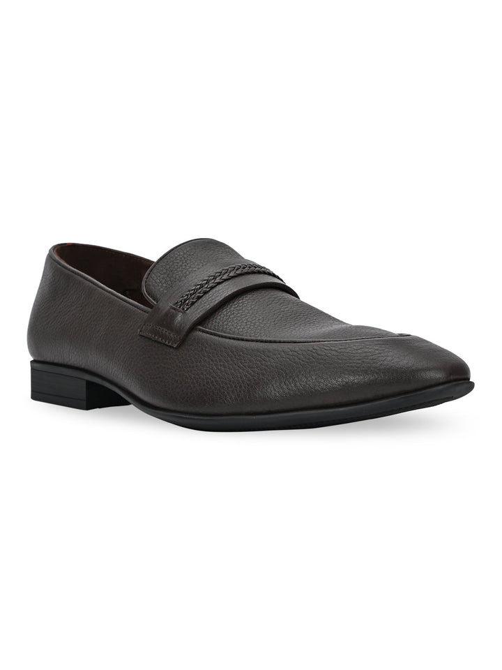 Imperio By Regal Brown Men Formal Leather Buckled Slip Ons