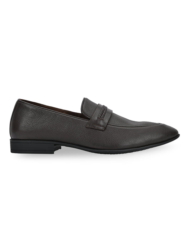 Imperio By Regal Brown Men Formal Leather Buckled Slip Ons