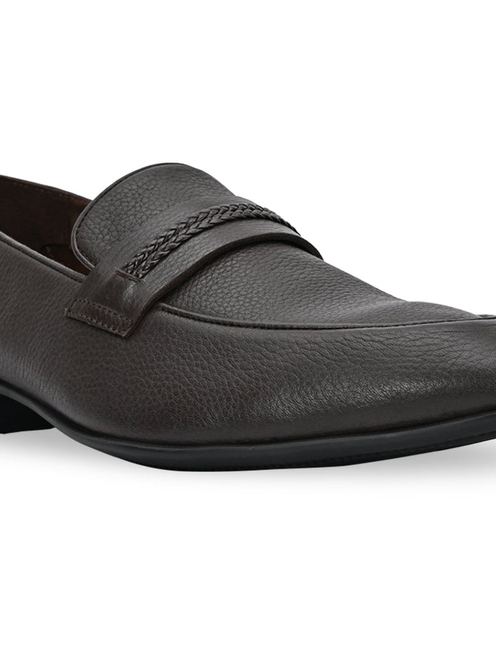 Imperio By Regal Brown Men Formal Leather Buckled Slip Ons