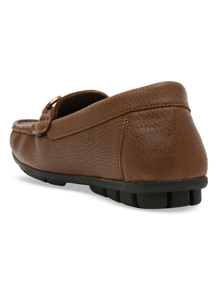 Imperio By Regal Tan Men Leather Buckled Driving Loafers